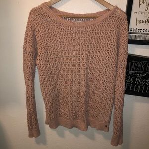 Pink large knit type sweater